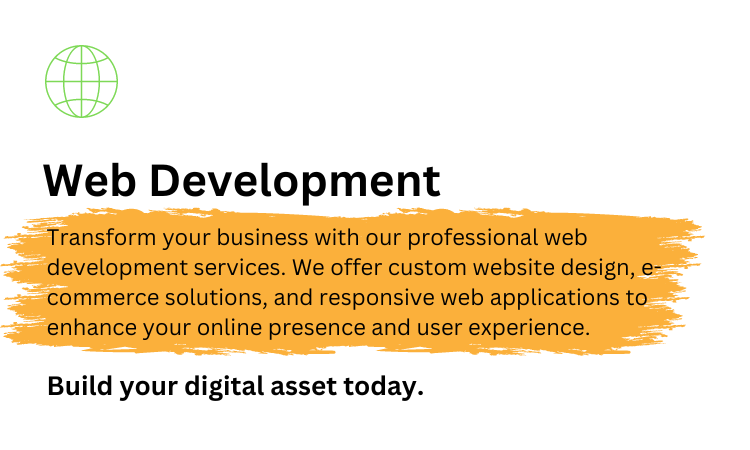 Transform your business with our professional web development services. We offer custom website design, e-commerce solutions, and responsive web applications to enhance your online presence and user experience.